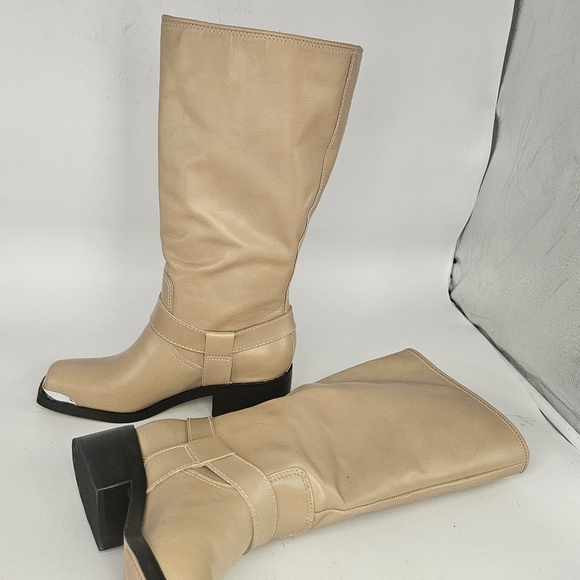 Dolce Vita Evi Camel Leather Moto Knee-High Boots – Size 7 NEW - Picture 7 of 10